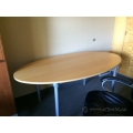 Blonde Wood Grain 72" Oval Work Table Desk